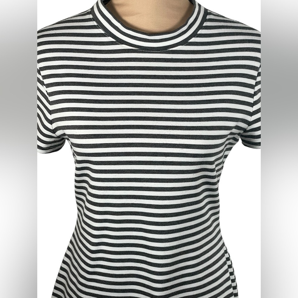 Free People Beach Striped Mock Neck Mini Dress Size Medium - Picture 6 of 8